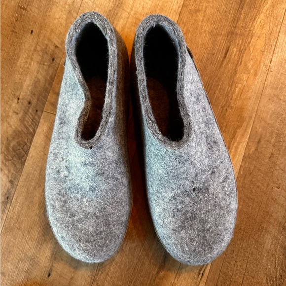 Glerups Wool Slip-On Slippers with Leather Sole - Picture 3 of 13
